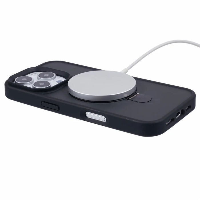 For iPhone 16 Pro Max Kickstand Case Phone Cover Compatible with MagSafe - Black - 4