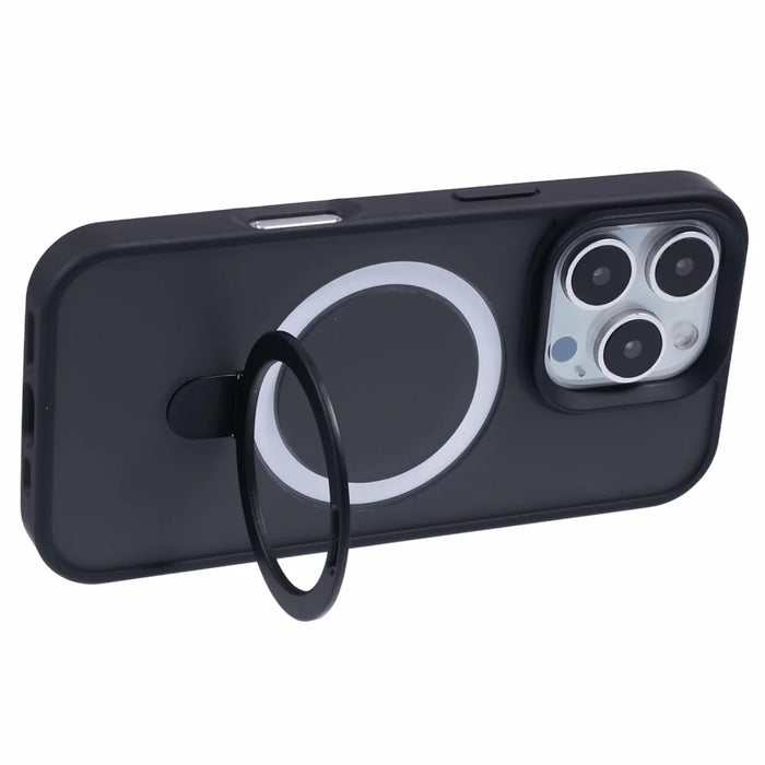 For iPhone 16 Pro Max Kickstand Case Phone Cover Compatible with MagSafe - Black - 5