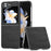 For Samsung Galaxy Z Flip7 FE 5G / Z Flip6 5G Case Cowhide Texture Hard PC+PU Leather Phone Shell - Black - 1