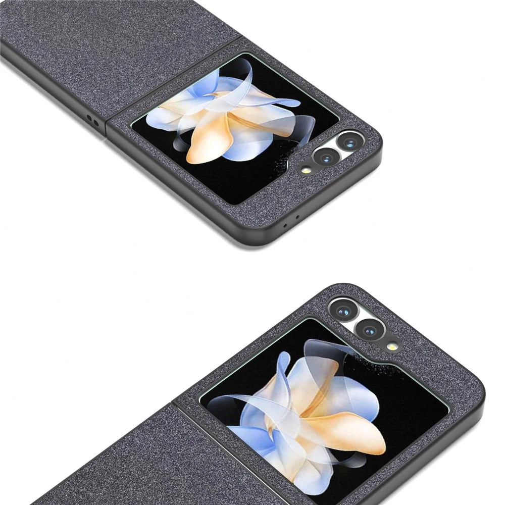 For Samsung Galaxy Z Flip7 FE 5G / Z Flip6 5G Case Glitter Leather+PC Phone Cover - Black - 2