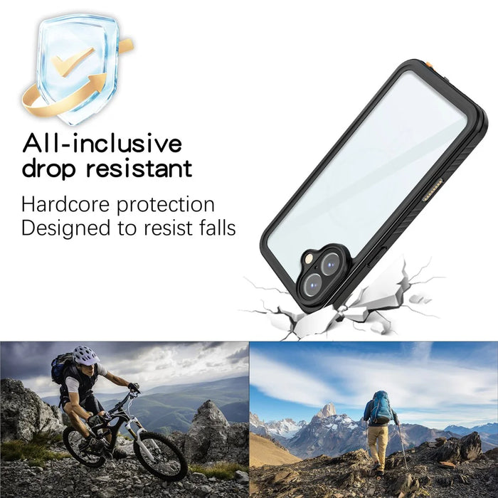 REDPEPPER FS Series For iPhone 16 Plus Phone Case IP68 Waterproof Clear Back Panel Phone Cover - 6