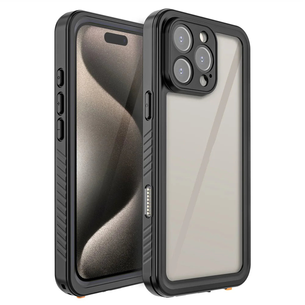 REDPEPPER FS Series For iPhone 16 Pro Max Phone Case IP68 Waterproof Clear Back Panel Phone Cover - 1