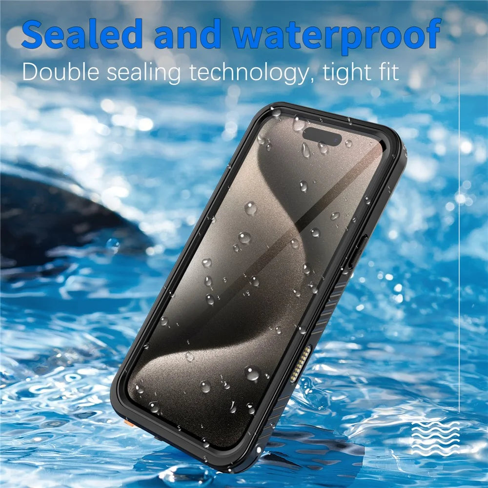 REDPEPPER FS Series For iPhone 16 Pro Max Phone Case IP68 Waterproof Clear Back Panel Phone Cover - 3