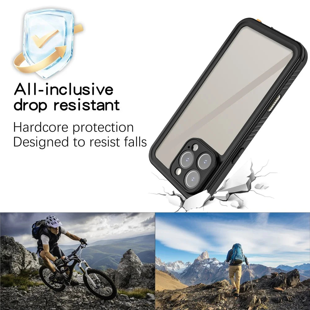 REDPEPPER FS Series For iPhone 16 Pro Max Phone Case IP68 Waterproof Clear Back Panel Phone Cover - 5