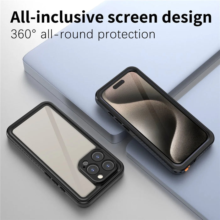 REDPEPPER FS Series For iPhone 16 Pro Max Phone Case IP68 Waterproof Clear Back Panel Phone Cover - 6