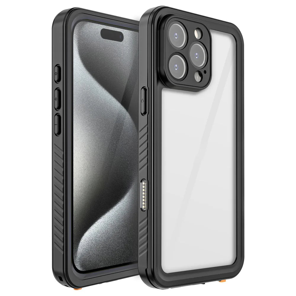 REDPEPPER FS Series For iPhone 16 Pro Phone Case IP68 Waterproof Clear Back Panel Phone Cover - 1