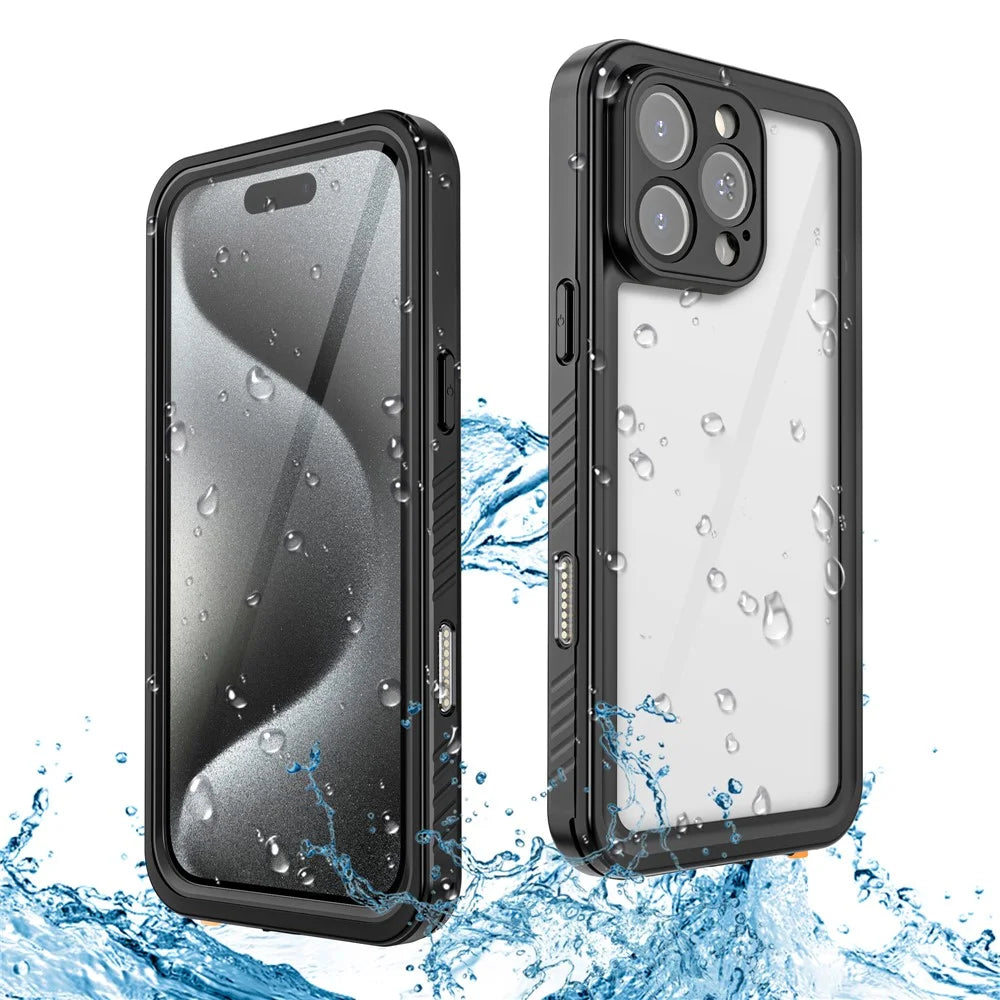REDPEPPER FS Series For iPhone 16 Pro Phone Case IP68 Waterproof Clear Back Panel Phone Cover - 2