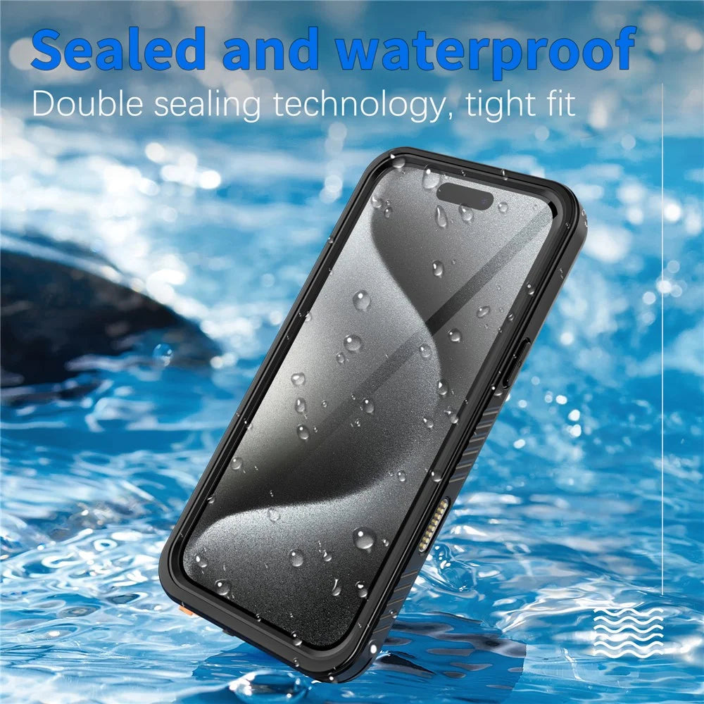 REDPEPPER FS Series For iPhone 16 Pro Phone Case IP68 Waterproof Clear Back Panel Phone Cover - 3