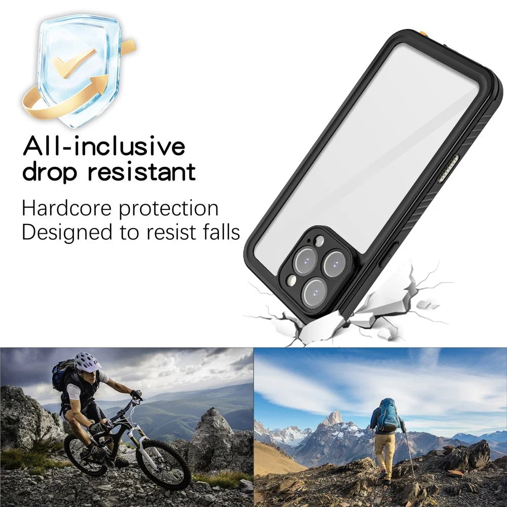 REDPEPPER FS Series For iPhone 16 Pro Phone Case IP68 Waterproof Clear Back Panel Phone Cover - 5