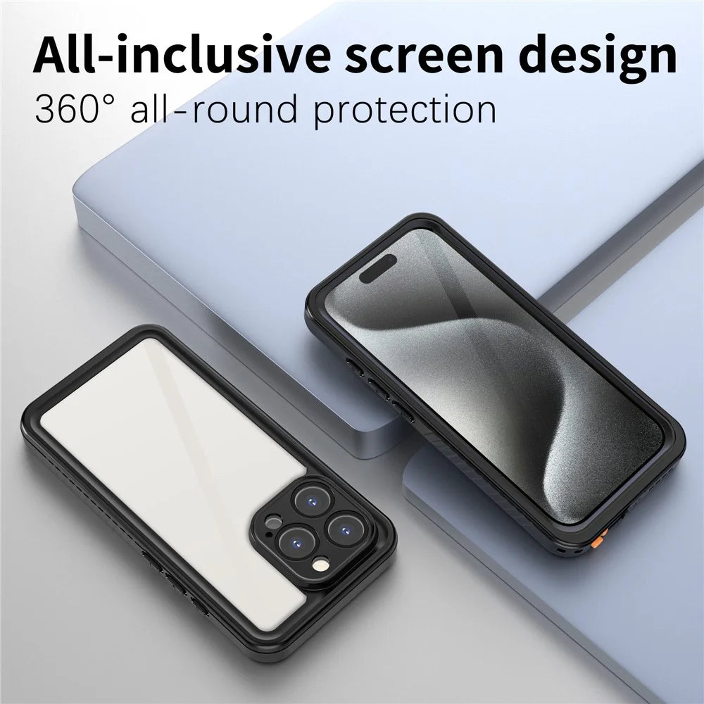 REDPEPPER FS Series For iPhone 16 Pro Phone Case IP68 Waterproof Clear Back Panel Phone Cover - 6