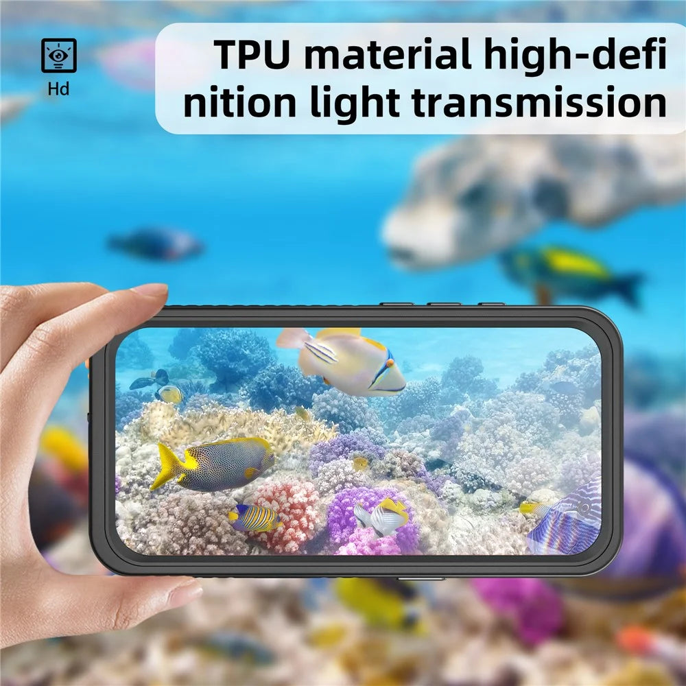 REDPEPPER FS Series For iPhone 16 Cell Phone Case IP68 Waterproof Clear Back Panel Phone Cover - 3