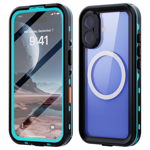 REDPEPPER Dot+ Series For iPhone 16 Phone Case Compatible with MagSafe IP68 Waterproof Clear Phone Cover - Blue - 1