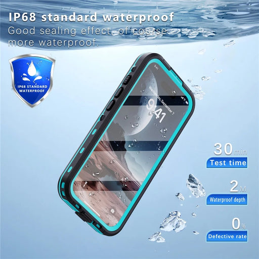REDPEPPER Dot+ Series For iPhone 16 Phone Case Compatible with MagSafe IP68 Waterproof Clear Phone Cover - Blue - 2