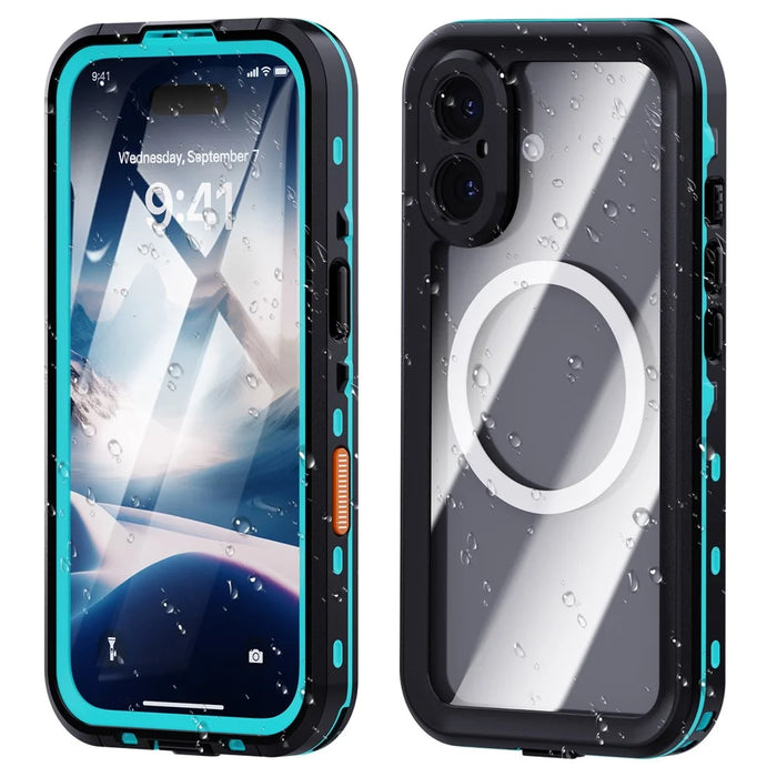 REDPEPPER Dot+ Series For iPhone 16 Plus Phone Case Compatible with MagSafe IP68 Waterproof Clear Phone Cover - Blue - 1