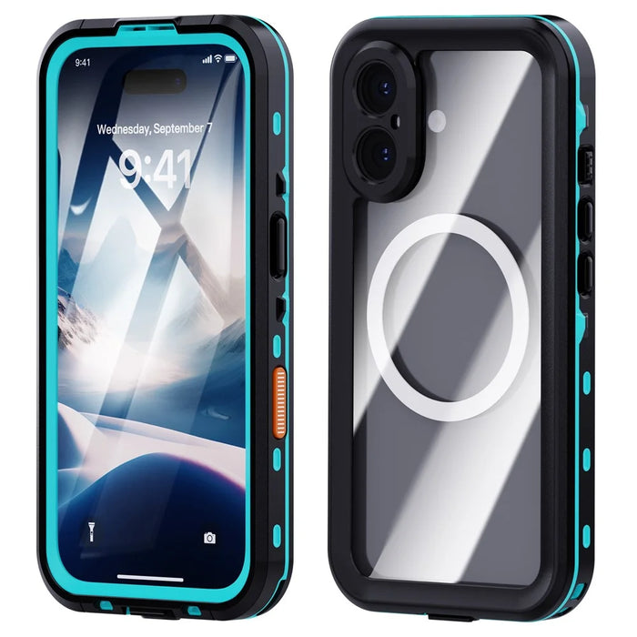 REDPEPPER Dot+ Series For iPhone 16 Plus Phone Case Compatible with MagSafe IP68 Waterproof Clear Phone Cover - Blue - 2