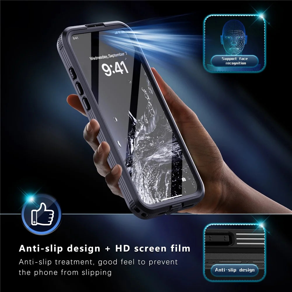 REDPEPPER For iPhone 16 Pro Max Case Compatible with MagSafe IP68 Waterproof Clear Phone Cover - Black - 7