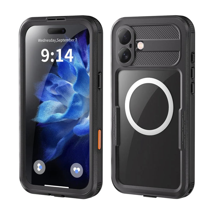 REDPEPPER For iPhone 16 Plus Case Compatible with MagSafe IP68 Waterproof Clear Phone Cover - Black - 2