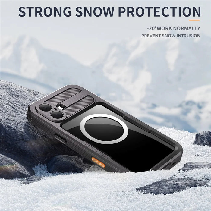 REDPEPPER For iPhone 16 Plus Case Compatible with MagSafe IP68 Waterproof Clear Phone Cover - Black - 4