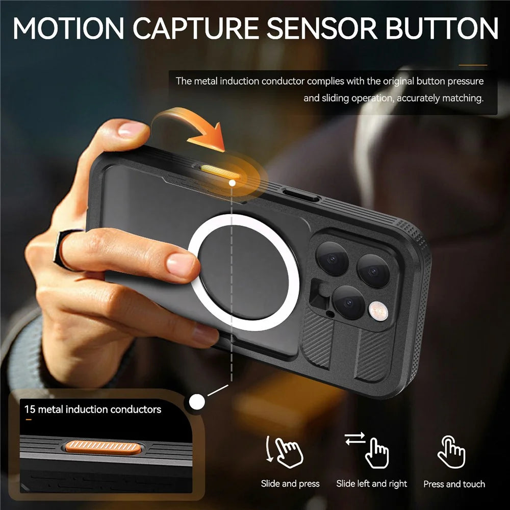 REDPEPPER For iPhone 16 Pro Case Compatible with MagSafe IP68 Waterproof Clear Phone Cover - Black - 7