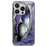 For iPhone 16 Pro Max Case Pattern Printing Anti-Drop Tempered Glass+TPU Phone Cover - Purple Butterfly - 1