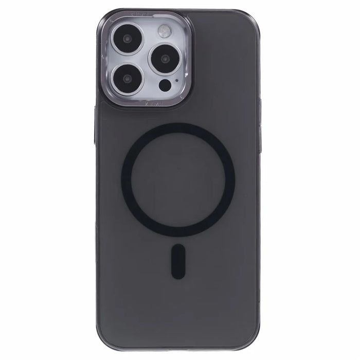 X-LEVEL Misty Series For iPhone 16 Pro Case Compatible with MagSafe Translucent Back PC+Glass Phone Cover - Matte Black - 3
