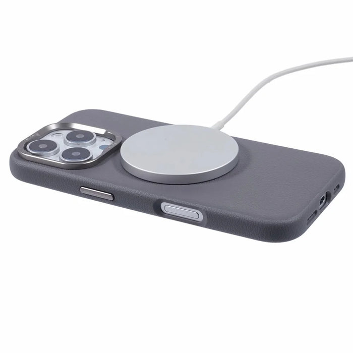 X-LEVEL For iPhone 16 Pro Max Case Compatible with MagSafe PU Leather Non-Slip Back Cover - Grey - 4