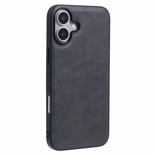 X-LEVEL Bojue-3 Series For iPhone 16 Case Anti-Scratch Leather Coated PC+TPU Back Cover - Grey - 1