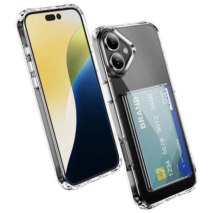 For iPhone 16 Plus TPU Case Shockproof Phone Cover with Card Holder - 2