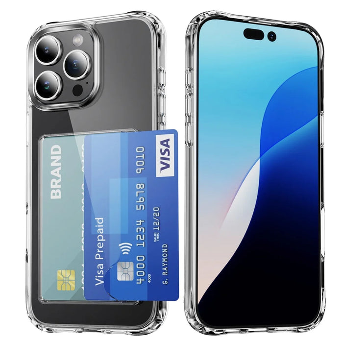 For iPhone 16 Pro Max Case Protective TPU Phone Cover with Card Holder - 1