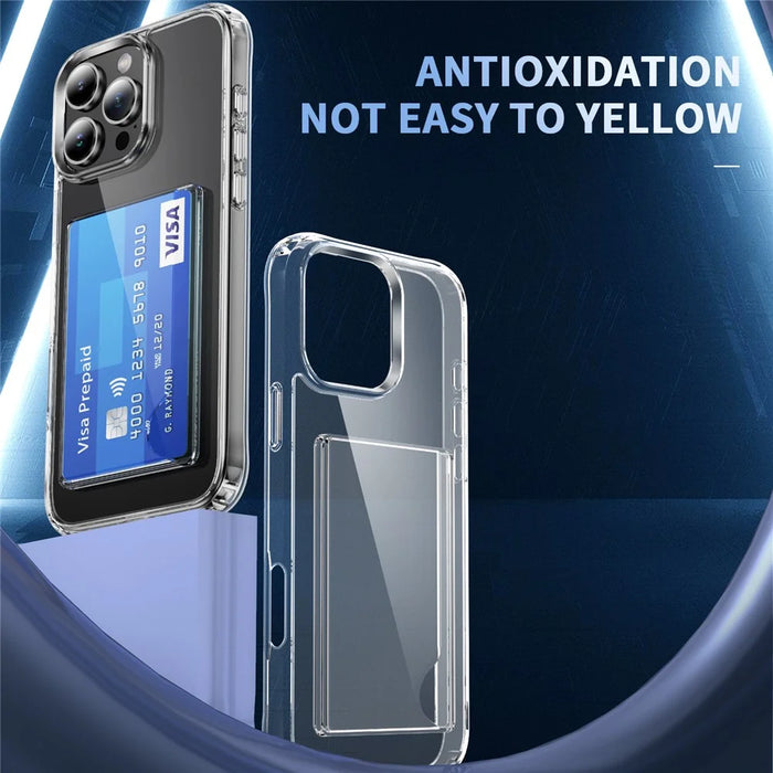 For iPhone 16 Pro Max Case Protective TPU Phone Cover with Card Holder - 4