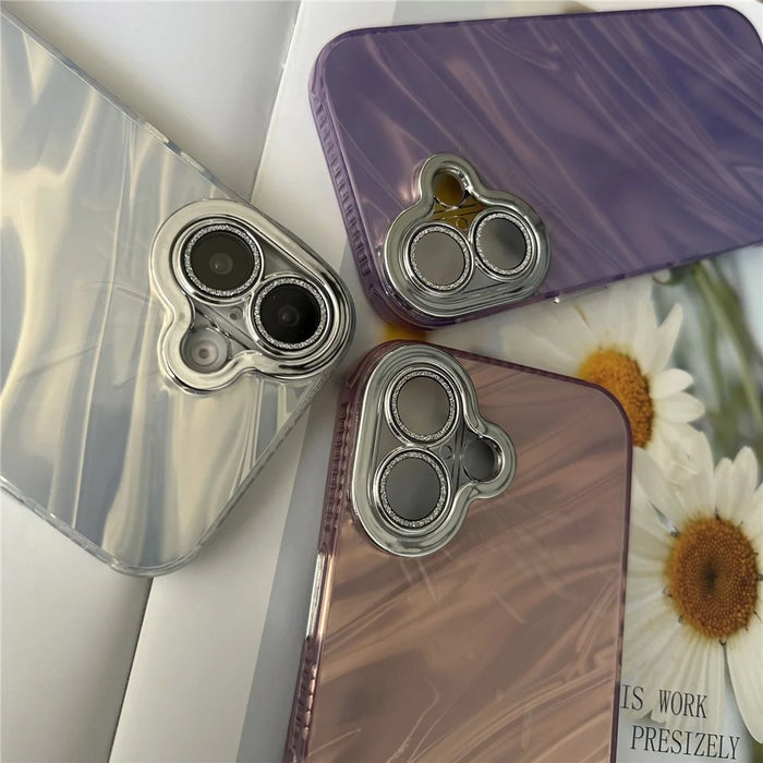 For iPhone 16 Plus Case Water Ripple Pattern Drop-Proof TPU+PC Phone Cover - Purple - 5