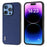 ABEEL For iPhone 16 Pro Max Case Litchi Texture Genuine Cow Leather+PC Phone Cover - Blue - 1