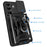 For Samsung Galaxy M35 5G Case with Slide Camera Lid PC+TPU Kickstand Phone Cover - Black - 3