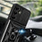 For Samsung Galaxy M35 5G Case with Slide Camera Lid PC+TPU Kickstand Phone Cover - Black - 6