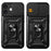 For iPhone 16 Plus Case with Slide Camera Lid PC+TPU Kickstand Phone Cover - Black - 2