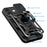 For iPhone 16 Plus Case with Slide Camera Lid PC+TPU Kickstand Phone Cover - Black - 3