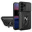 For Samsung Galaxy S24 FE Case PC+TPU Kickstand Phone Back Cover with Camera Slider - Black - 1