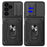 For Samsung Galaxy S24 FE Case PC+TPU Kickstand Phone Back Cover with Camera Slider - Black - 2