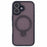 For iPhone 16 Case Compatible with MagSafe Matte TPU+PC Rotary Kickstand Phone Cover - Black - 3