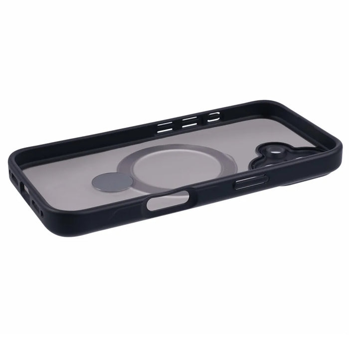 For iPhone 16 Case Compatible with MagSafe Matte TPU+PC Rotary Kickstand Phone Cover - Black - 6