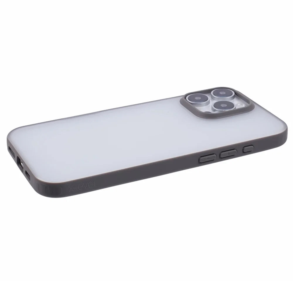 X-LEVEL For iPhone 16 Pro Max Case PC+TPU  Frosted Phone Cover Anti-Fingerprint - Grey - 5