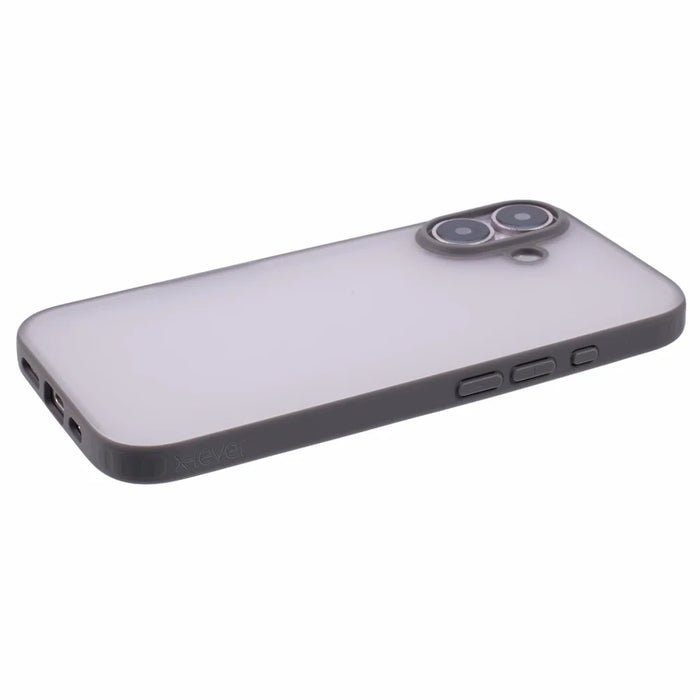 X-LEVEL For iPhone 16 Case PC+TPU Matte Finish Protective Phone Cover - Grey - 5
