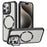 For iPhone 15 Pro Max Case Compatible with MagSafe Lens Frame Kickstand Acrylic+TPU Phone Cover - Black - 1