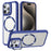 For iPhone 15 Pro Case Lens Frame Kickstand Acrylic+TPU Anti-Drop Phone Cover Compatible with MagSafe - Blue - 1