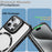 For iPhone 15 Pro Case Lens Frame Kickstand Acrylic+TPU Anti-Drop Phone Cover Compatible with MagSafe - Blue - 6