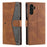 For Samsung Galaxy A16 5G / A16 4G Leather Case Splicing Stitching Wallet Stand Phone Cover with Strap - Brown - 5