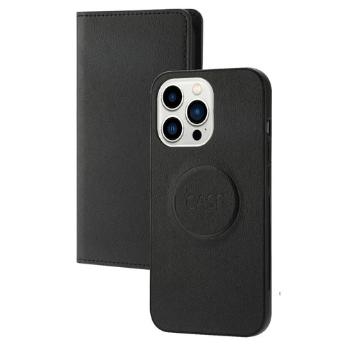 For iPhone 14 Pro Ultra-thin Detachable Leather Wallet Phone Case Shockproof Magnetic Clasp Cellphone Shell - Black - 1