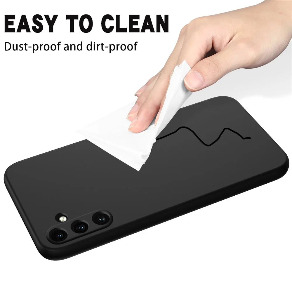 For Samsung Galaxy M35 5G Case Anti-Drop Liquid Silicone Phone Cover with Strap - Black - 5