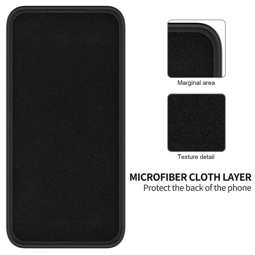 For Samsung Galaxy M35 5G Case Anti-Drop Liquid Silicone Phone Cover with Strap - Black - 6