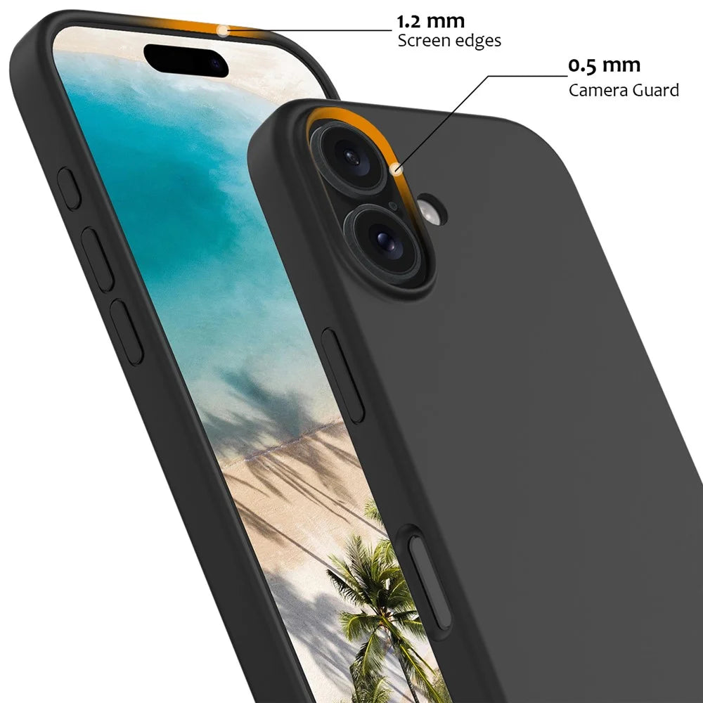 For iPhone 16 Case Compatible with MagSafe Anti-Drop Liquid Silicone Phone Cover - Black - 6